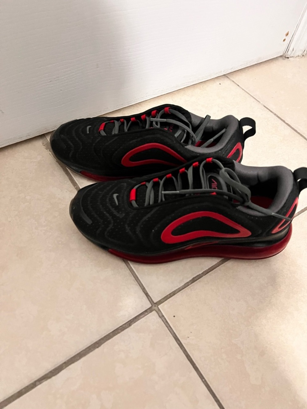Nike Air Black and Red Athletic Sneakers